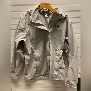 REI Co OP Light Grey Packable Rain Coat